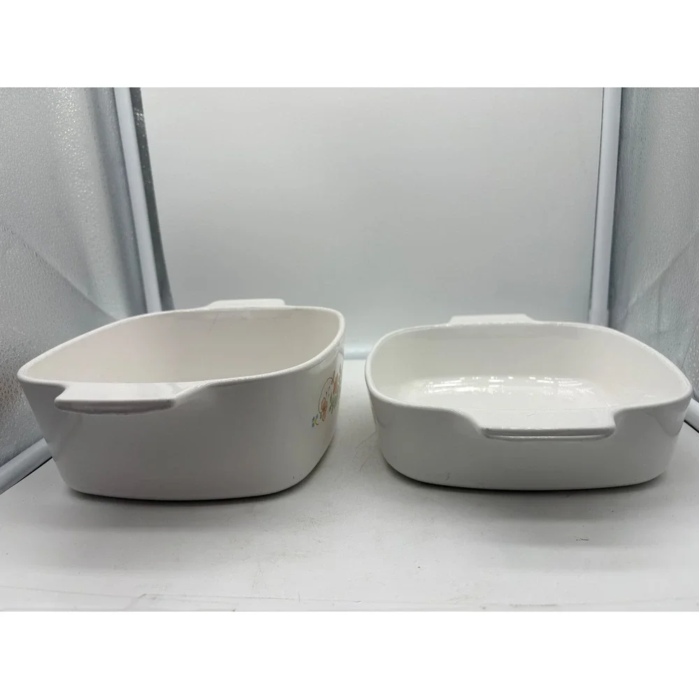Corning Ware Wildflower Floral Cookware Set 2 Casserole Baking Dishes NO LIDS